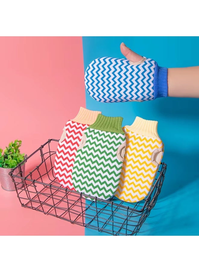 ٤ قطع قفاز تقشير الجسم احترافي لإزالة الجلد الميت – ليفة استحمام لعلاج جلد الوزة وتنظيف المسام بعمق - Image 3